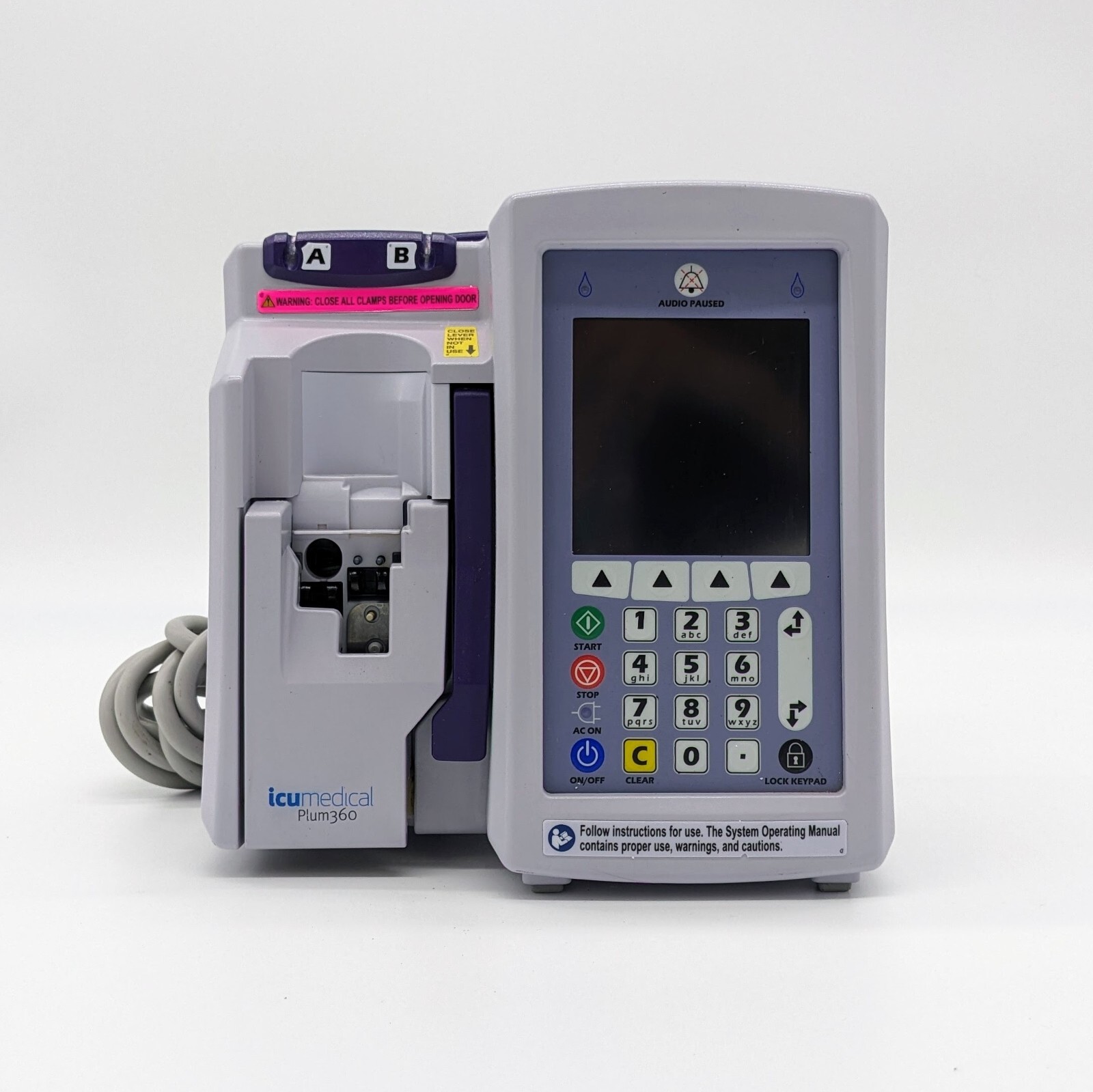 ICU Medical Plum 360 IV Pump, Biomed Cert w/45-day Warranty