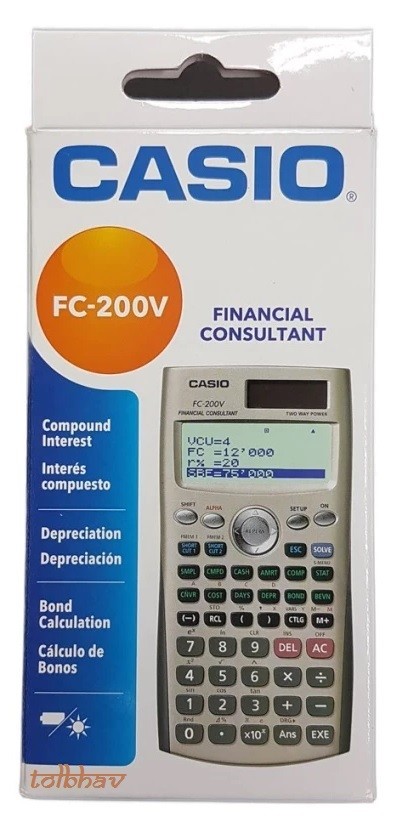 Casio FC 200V FC200V 100V Financial Calculator - 14 Digits, Dual Power, New NIB
