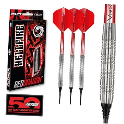 Hell Fire 20g Soft Tip Darts Set - 85% Tungsten Parallel Barrels, Hardcore