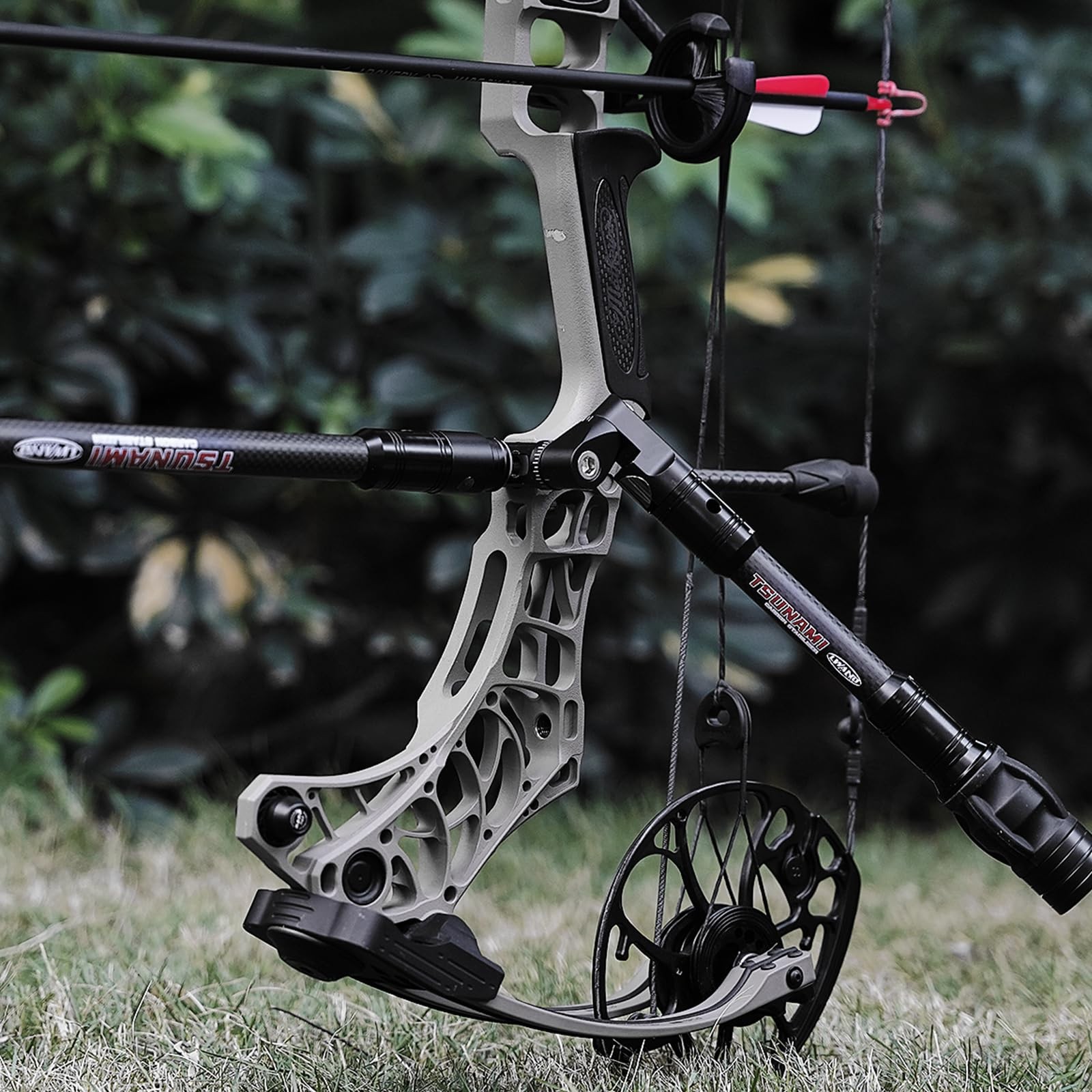 LWANO Single Side Adjustable V-Bar Mount Quick Disconnect Bow Rod Stabilizer