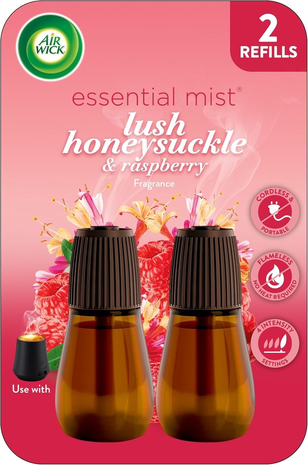 Essential Mist Refill, 2 ct, Lush Honeysuckle & Raspberry, Essential Oils Diffu