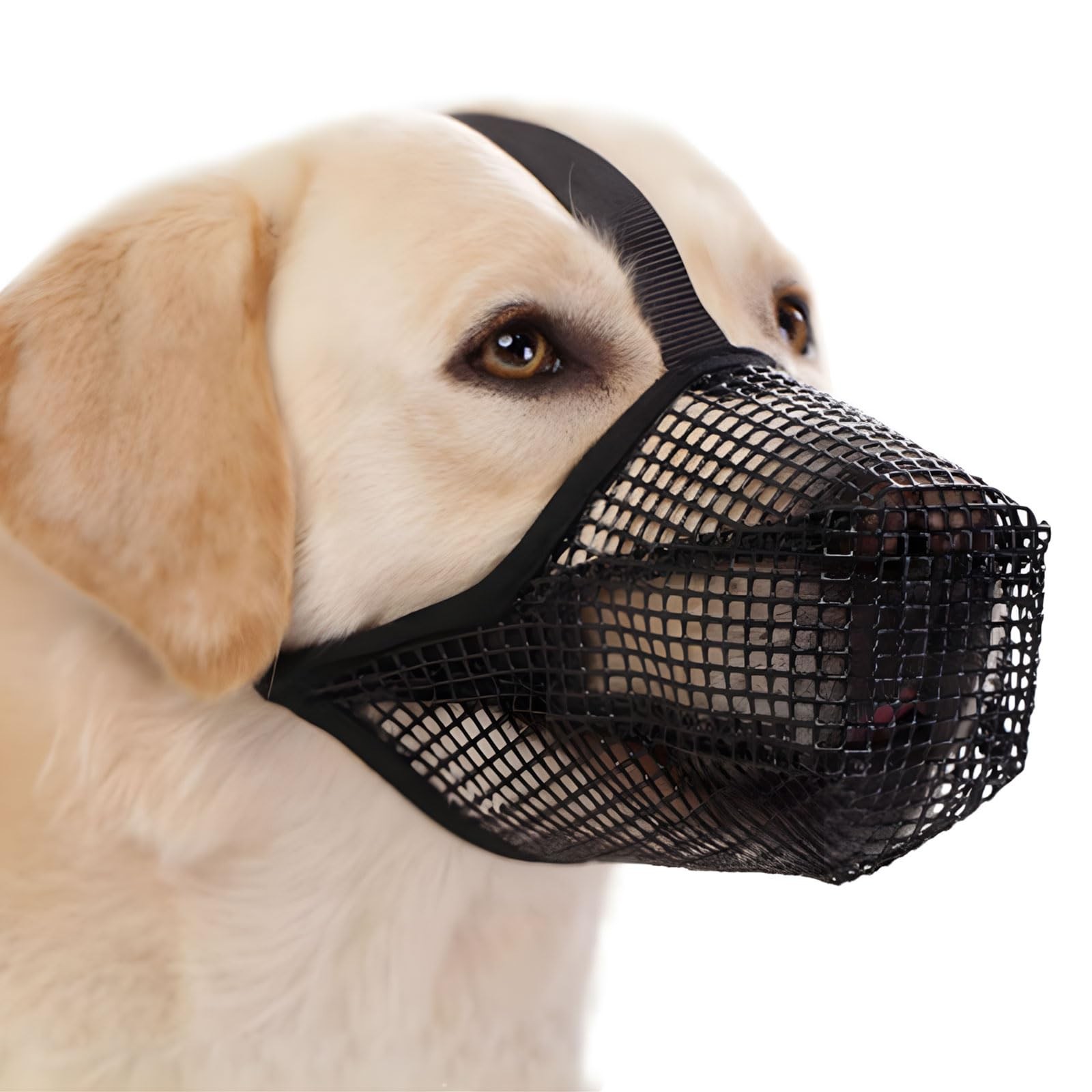 KUTUBORYU Dog Muzzle - Black Soft Mesh Breathable Mouth Cover L,