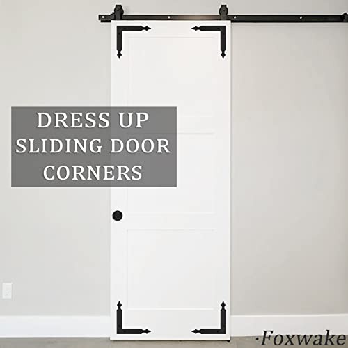 Barn Door Decorative Corner Bracket, 4.9 in Matte Black Rustic L Brackets