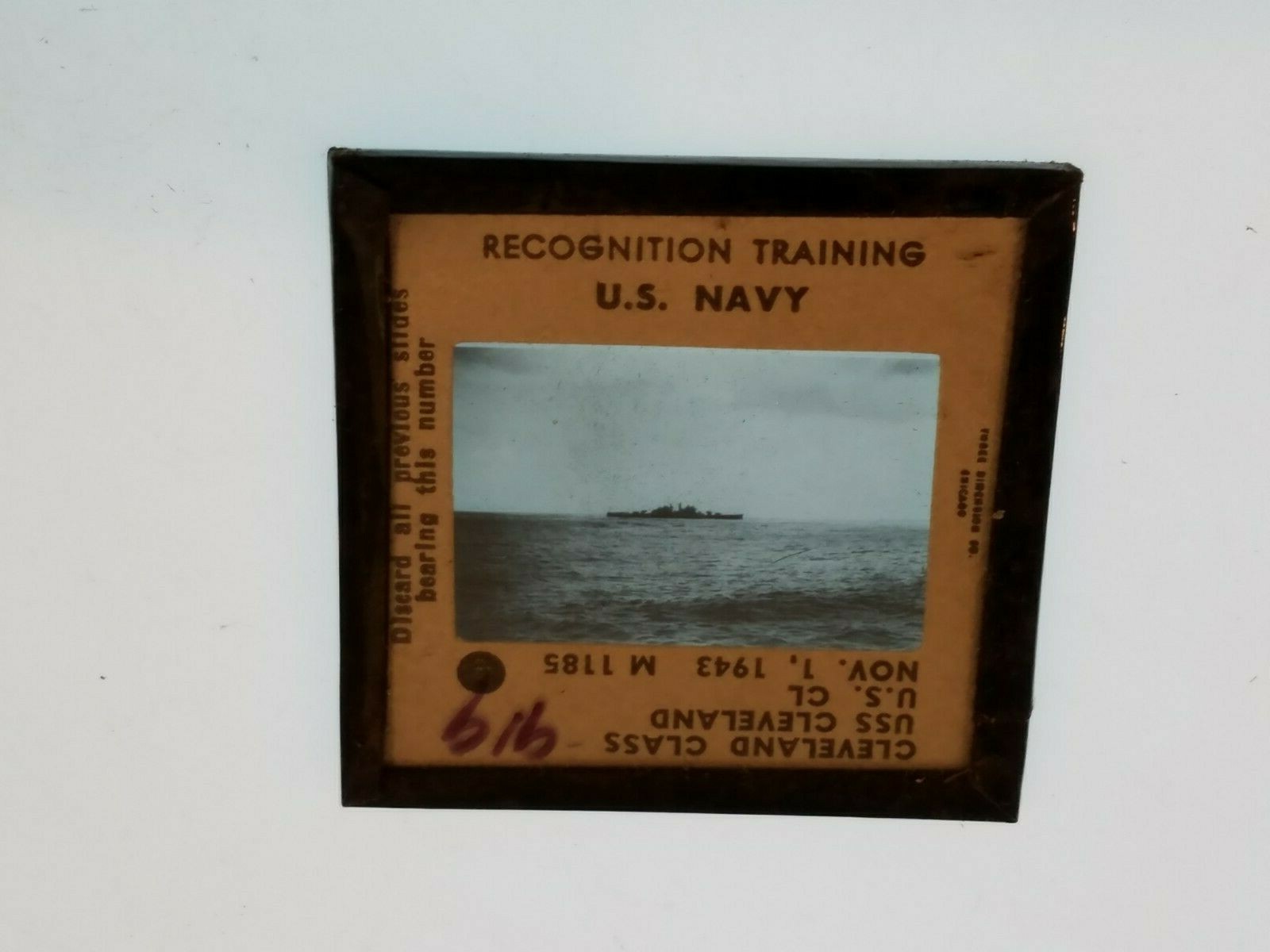 0919 PHOTO GLASS SLIDE PLANE/SHIP Military CLEVELAND CLASS USS CLEVELAND US CL