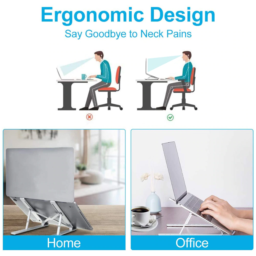 Portable Laptop Stand Aluminum Foldable Notebook Support Holder Adjustable New