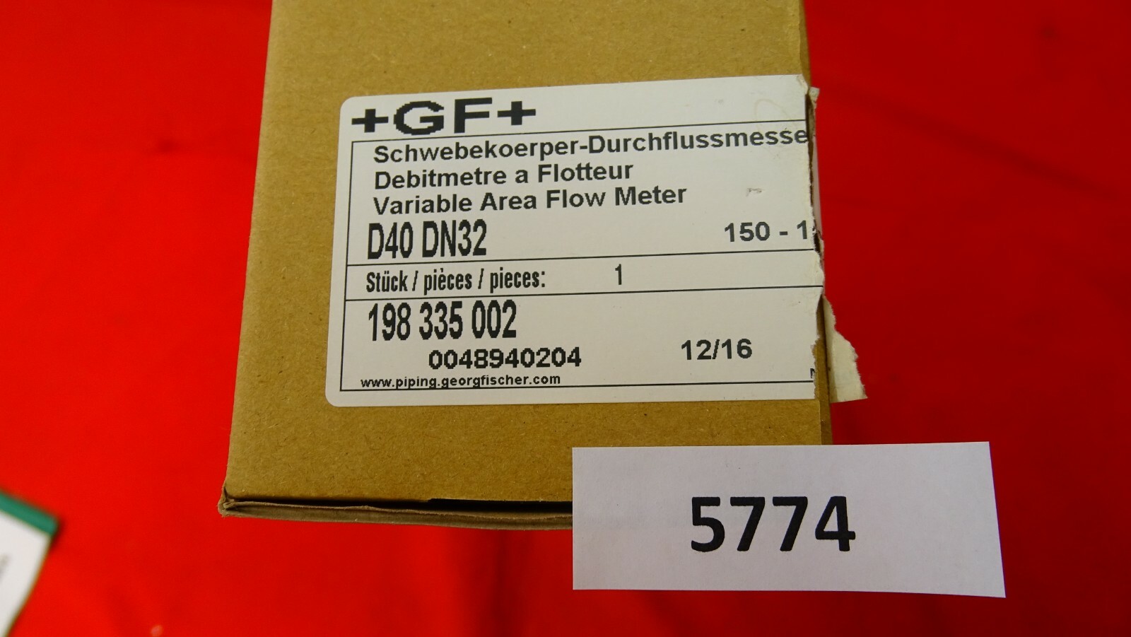 Float Flow Meter Type 335 GF198335002 D40 DN32