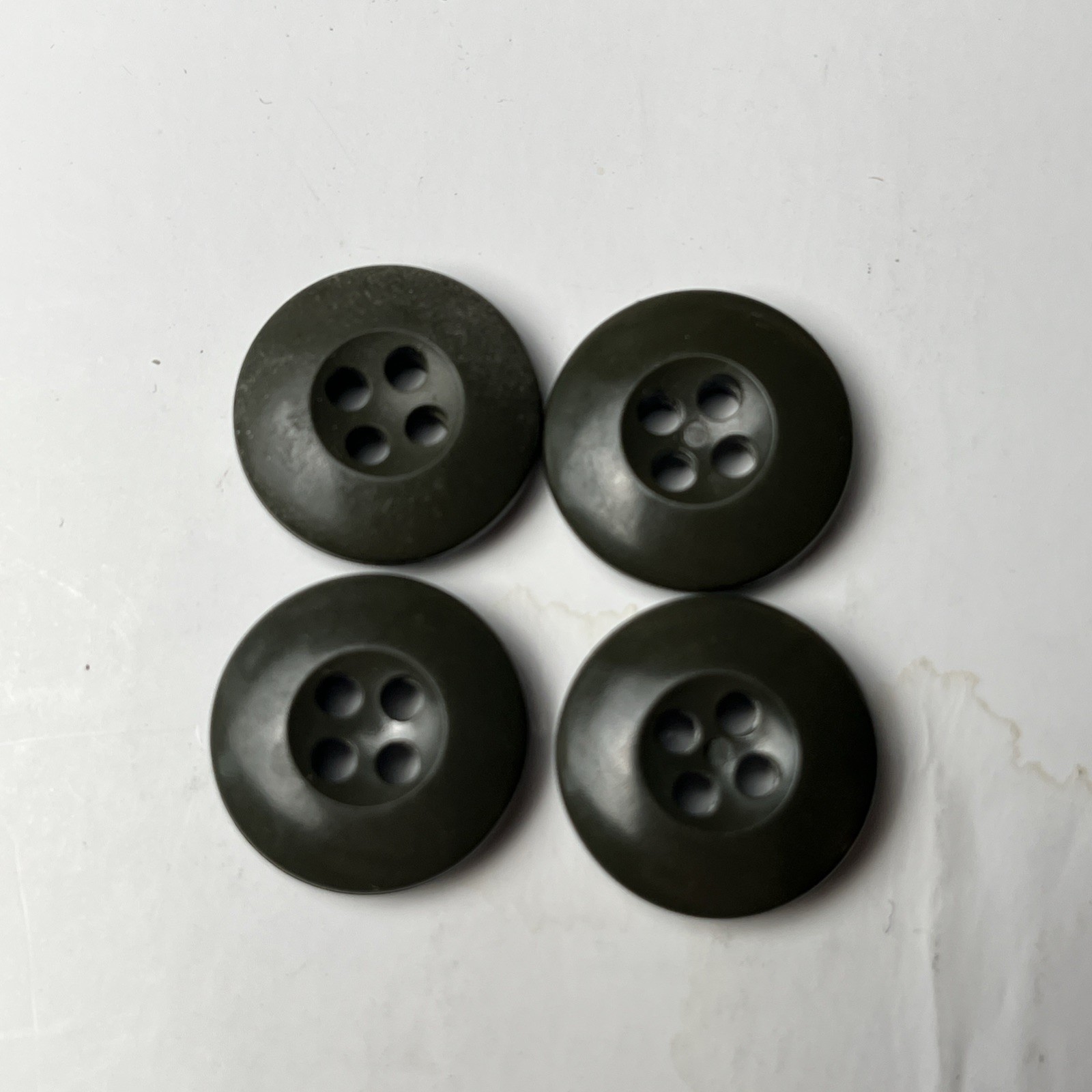 4 (FOUR) Olive Drab OD Military Fatigue Uniform Buttons OG-107 BDU Replacement