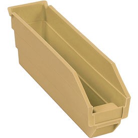 Plastic Shelf Bin Nestable 2-3/4"W x 11-5/8"D x 4"H Beige Lot of 24