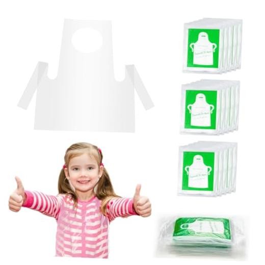 Pieces Disposable Aprons Plastic Aprons for Kids Clear Smocks Disposable 30