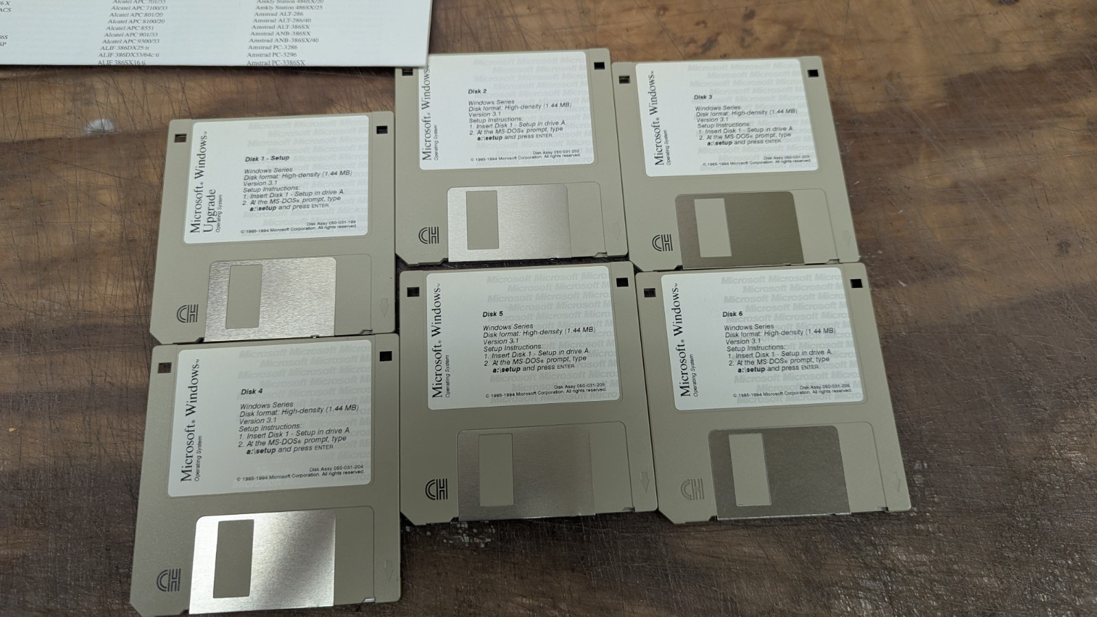 Microsoft Windows Operating System Version 3.1 Special Upgrade Edition Complete
