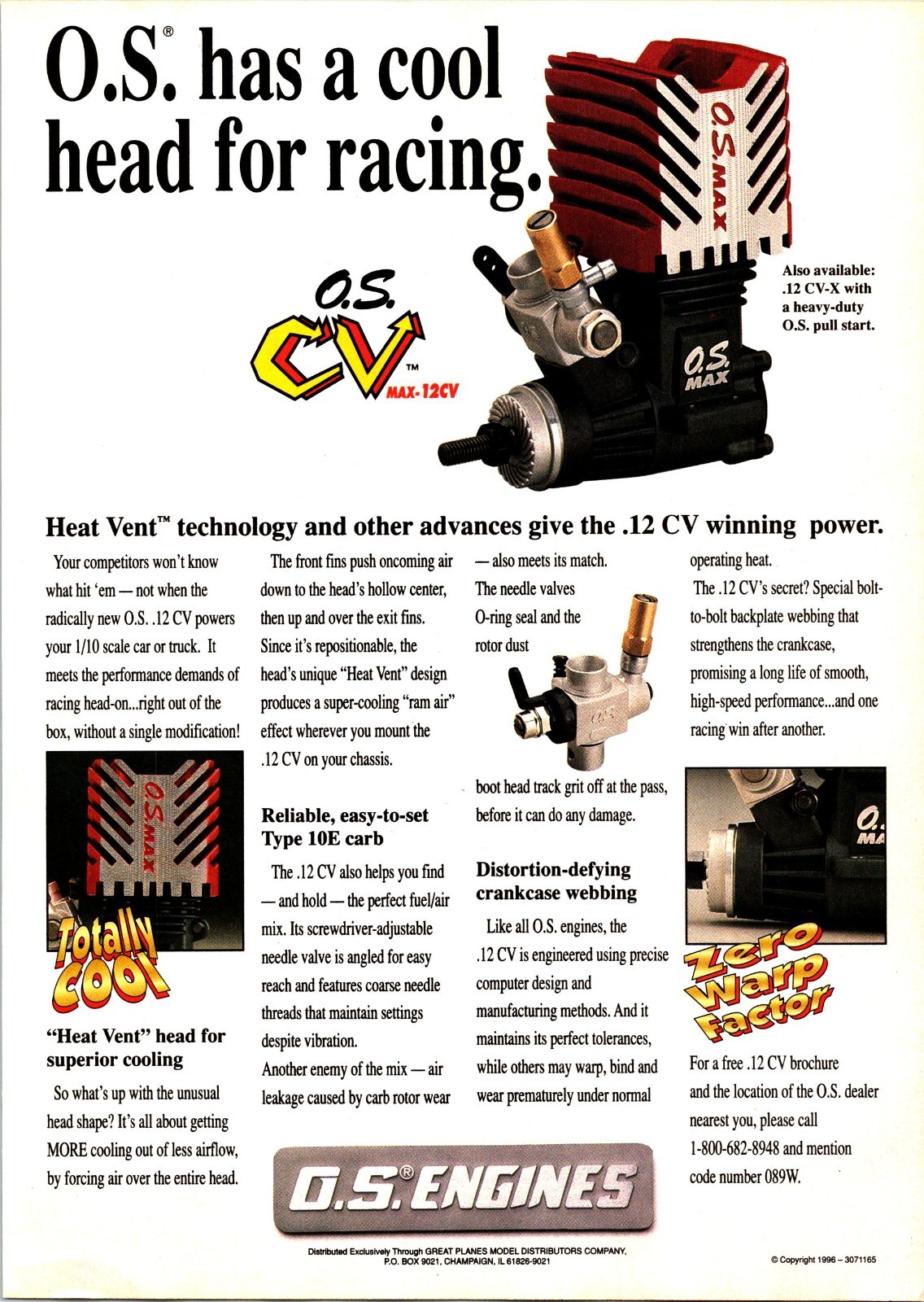 O.S. CV MAX .12 Engine RC Vintage Print Ad Wall Art Decor Lot of 2 .21 RZ .21 RG