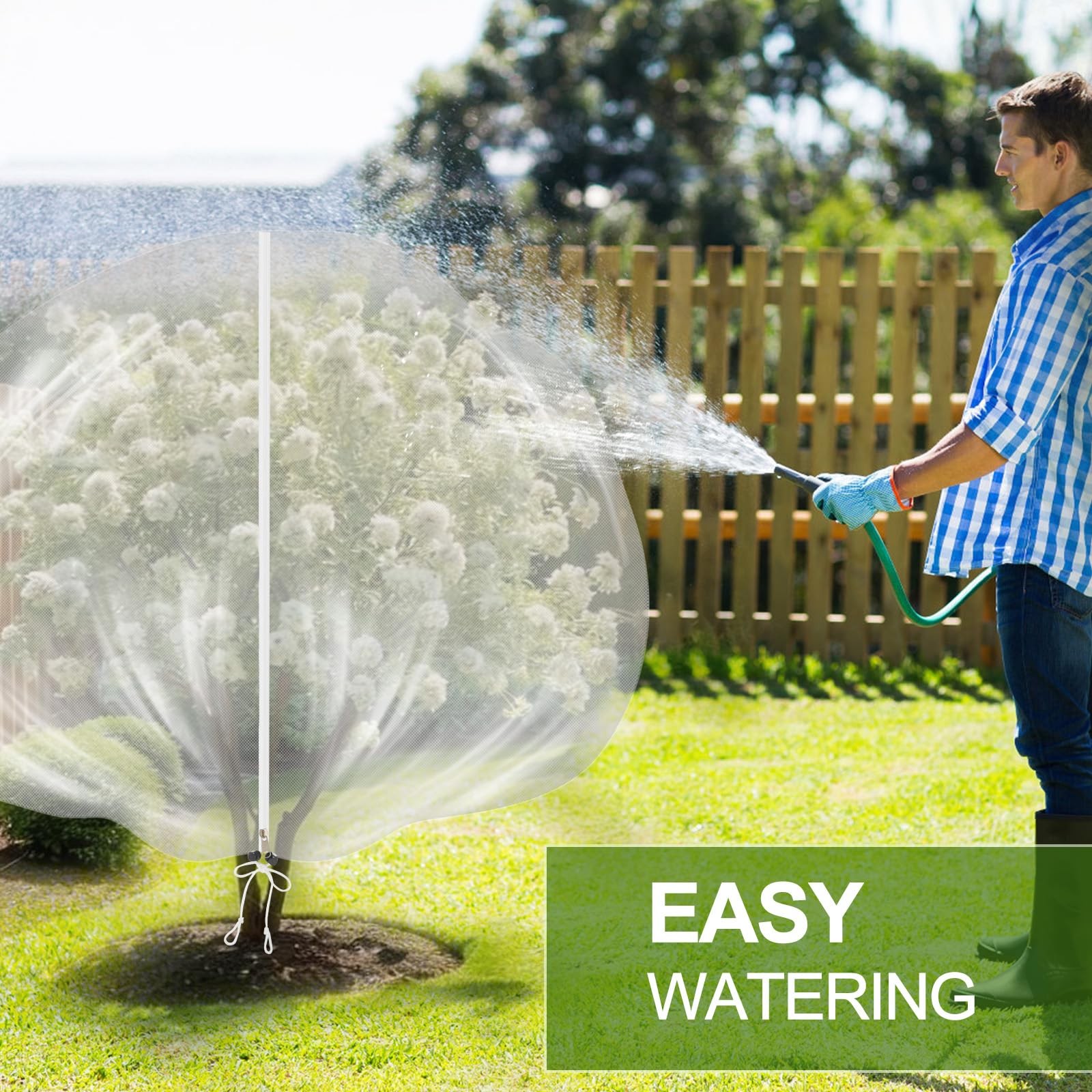 5-Pack 10 * 10FT Fruit Netting Bags for Trees, Bird 10x10FT, 5-pack