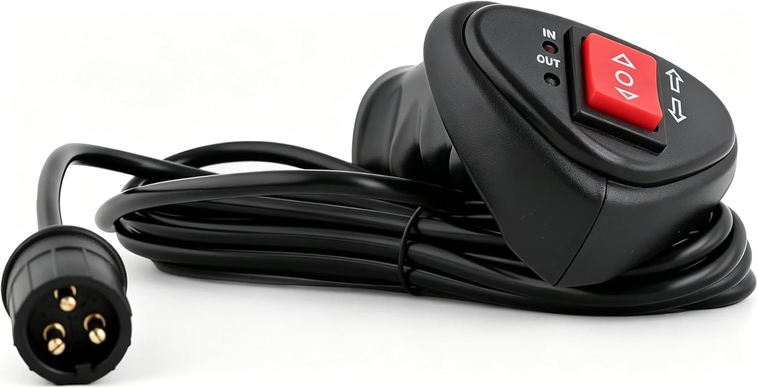 3-Pin Male Plug Electric Winch Handheld Remote Controller with 11.48ft Cable