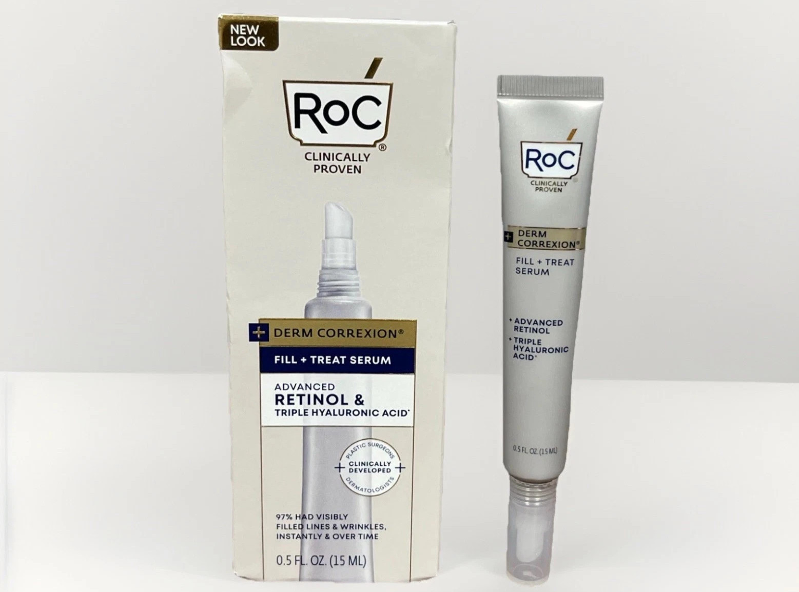 RoC Derm Correxion Fill + Treat Serum Retinol + Hyaluronic Acid 0.5oz / 15ml NIB