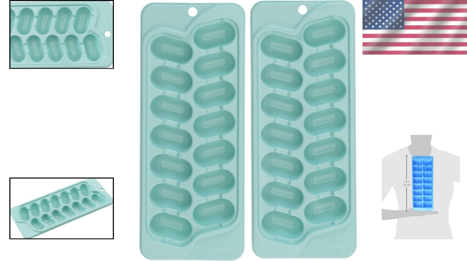 Versatile Quick-Release Ice Cube Trays - Fits Narrow Bottles, 28 Cubes Total
