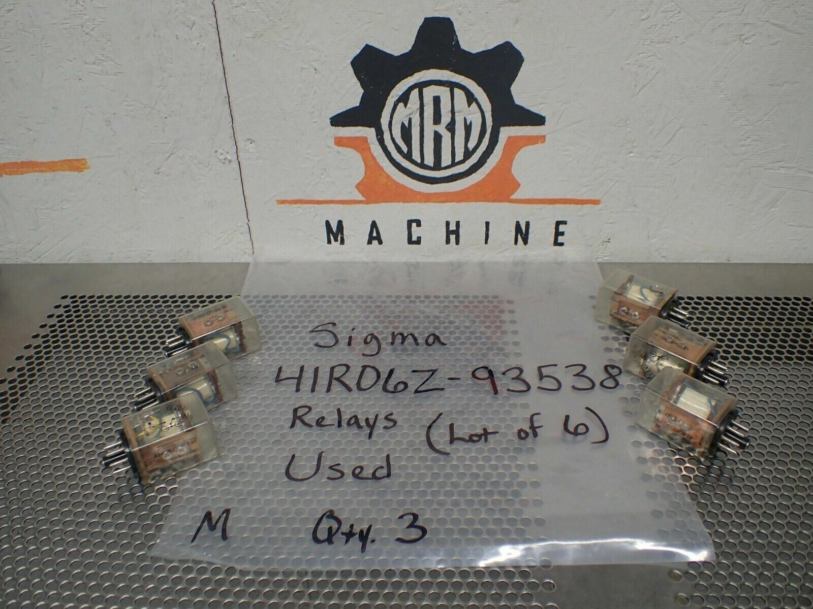Sigma 41R06Z-93538 Relays 8 Pin Used With Warranty (Lot of 6) See All Pictures