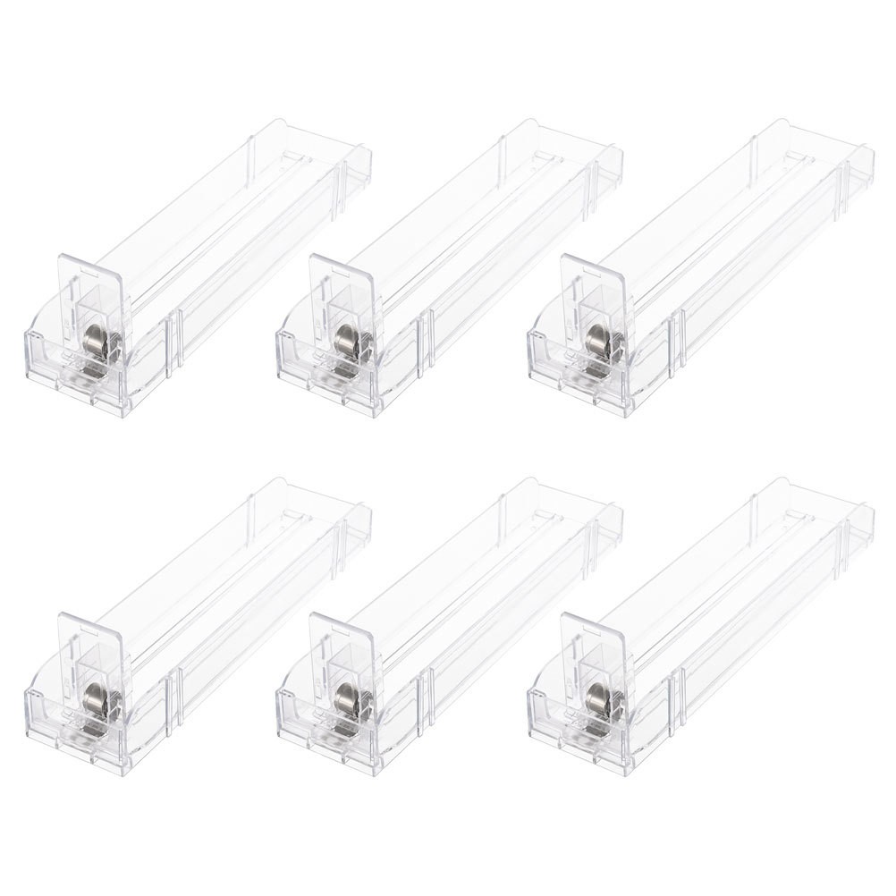 6 Pcs Self Pushing Fridge Drink Organizer Cigarette Pusher Tray Shelves