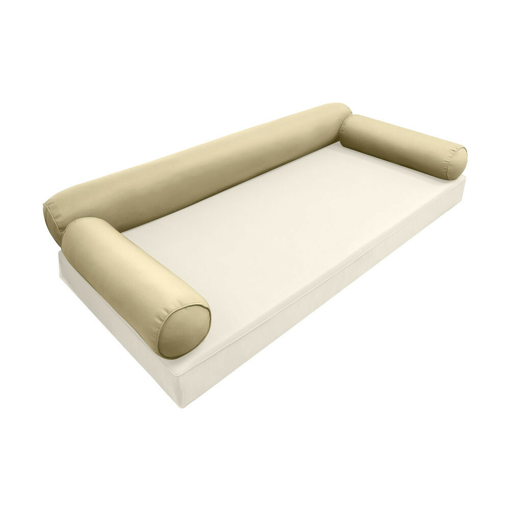 *COVER ONLY* Style6 Crib Size 50" x 8" Piped Trim Bolster Pillow SlipCover AD103