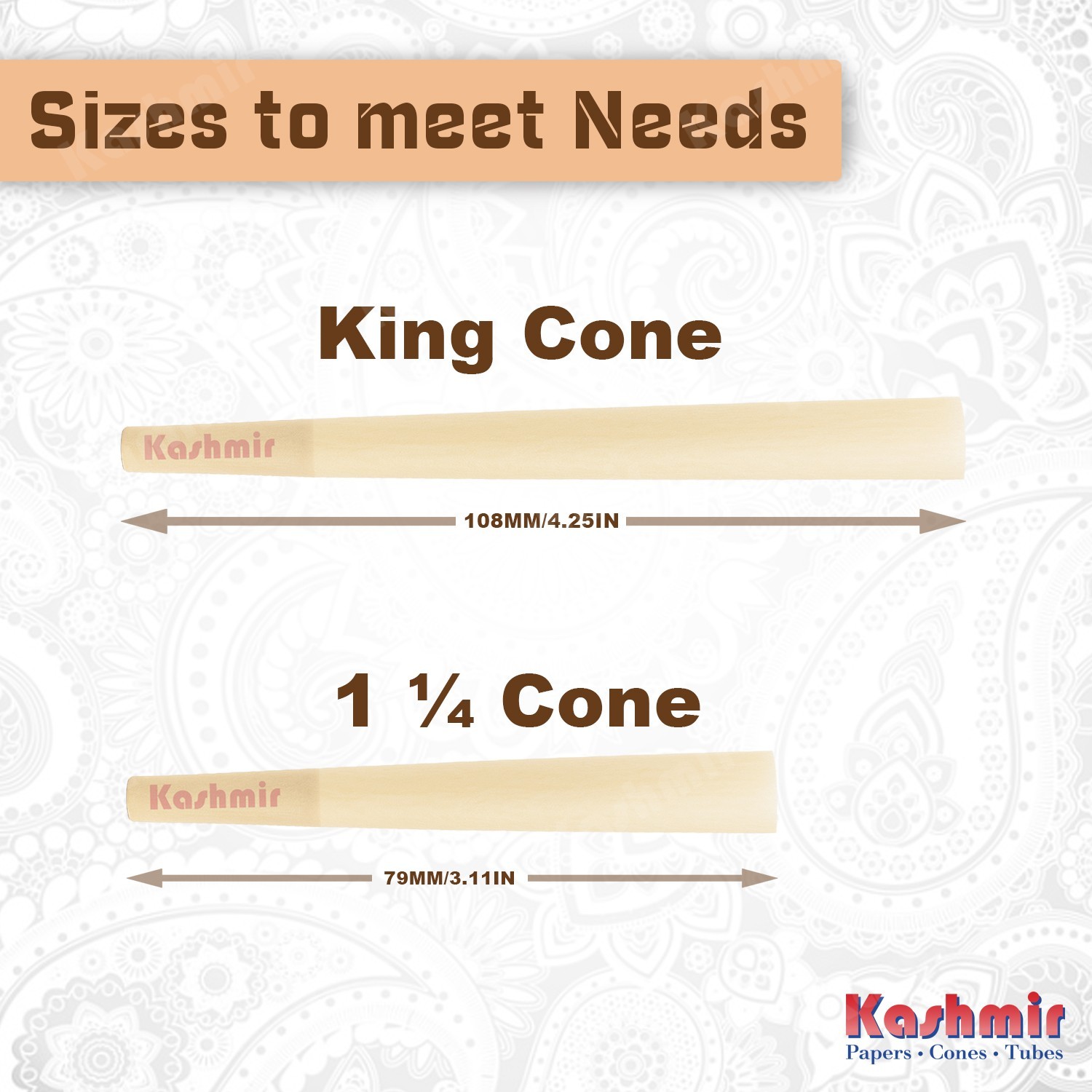 200 Unbleached Pre Rolled Cones King Size Classic Rolling Paper Cones w/ Tips