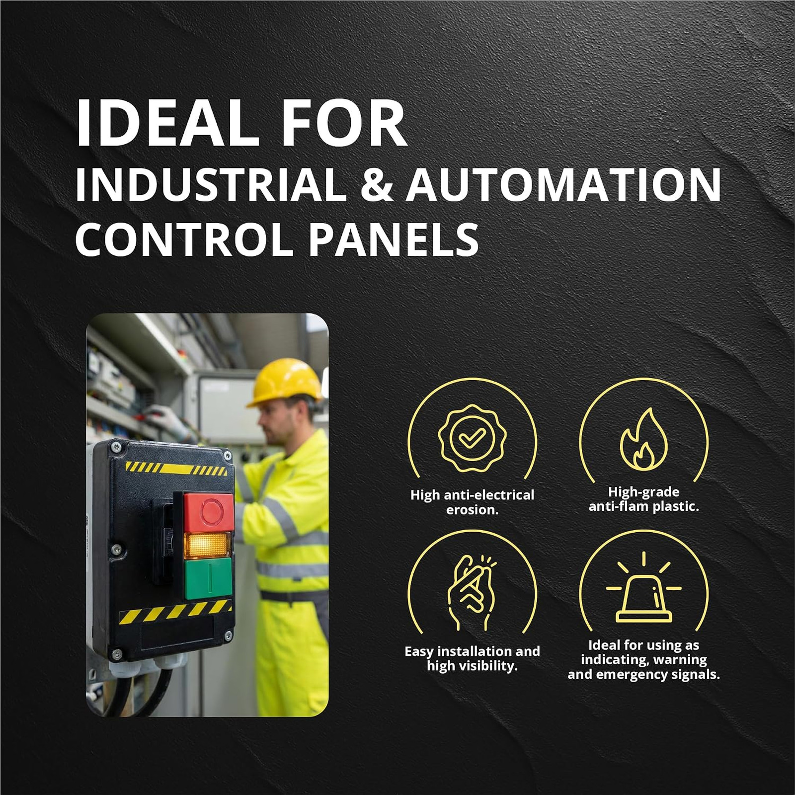 Double Head Push Button with Signal Lamp AC/DC Control Switch for Industrial