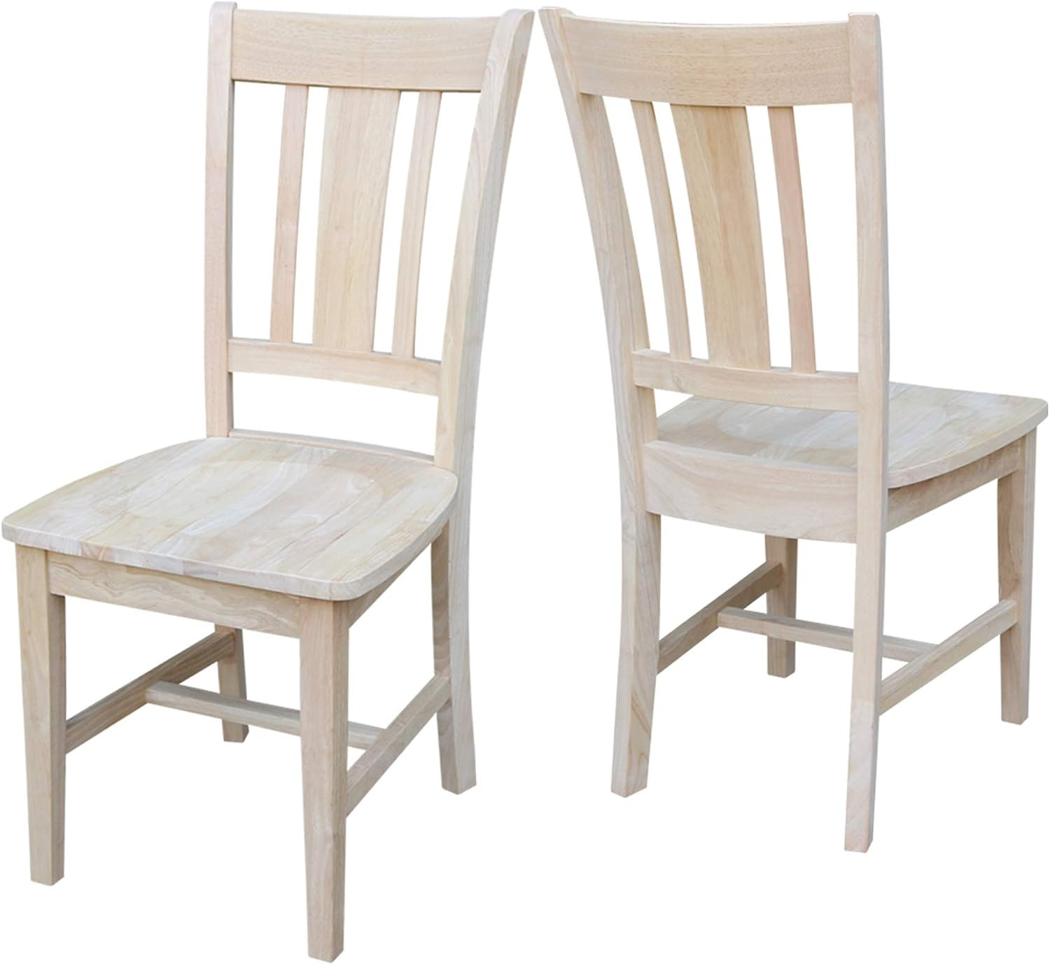 Set of 2 San Remo Solid Wood Chairs, Unfinished