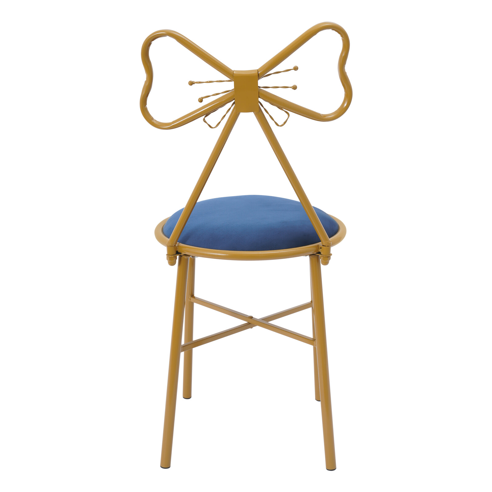 Modern Bedrooms Velvet Butterfly-Shaped Backrest Chair Makeup Stool Floor Chair