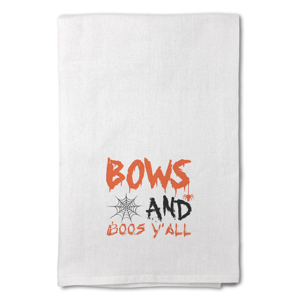Decor Flour Kitchen Towels Bows and Boos Y All Style A Halloween White