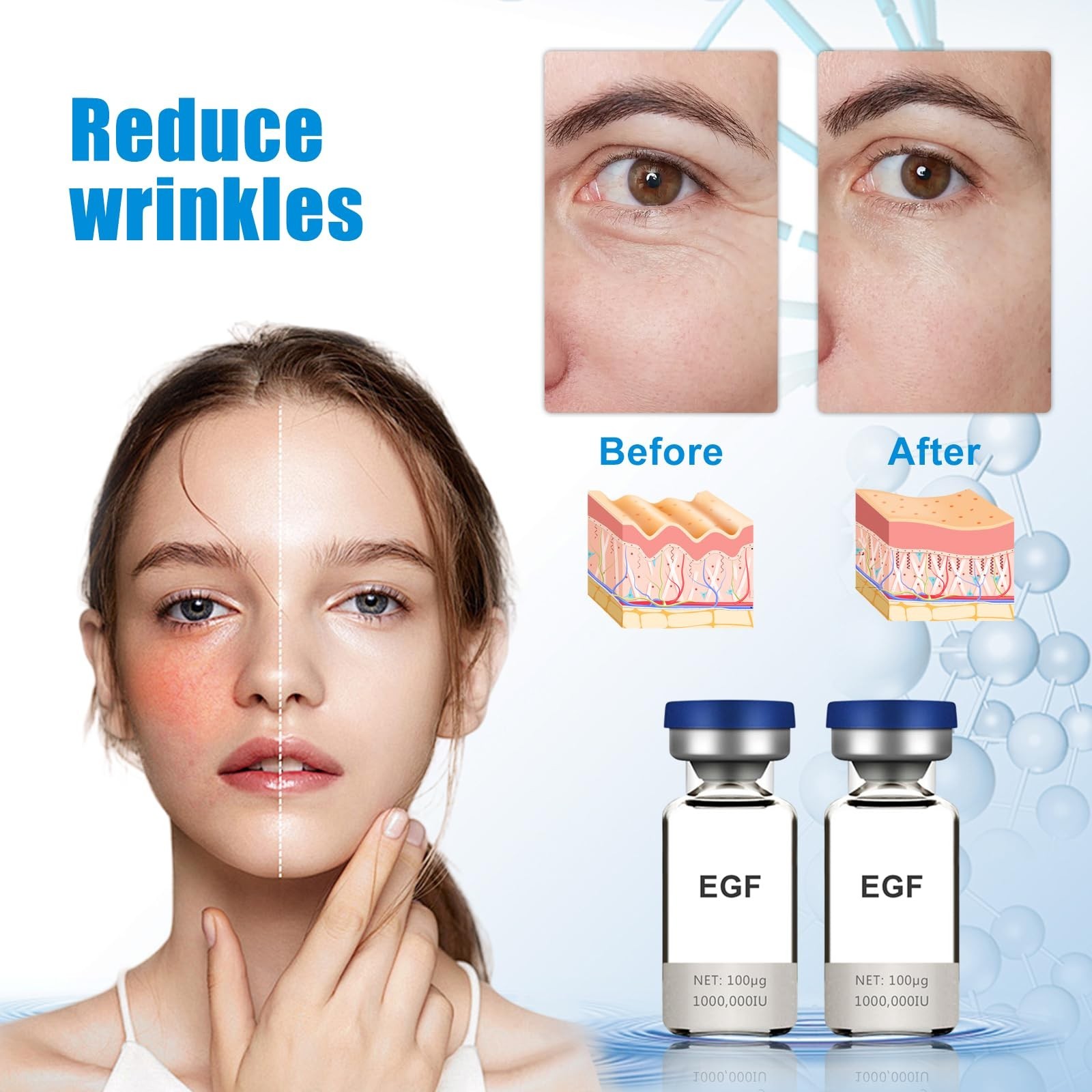 Recombinant Human EGF (rh-EGF) 98% Purity - Epidermal Growth Factor for Resea...