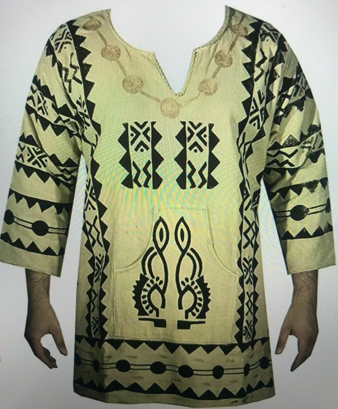 Men women Mud cloth Vintage dashiki Shirt African Blouse Organic Cotton One Size