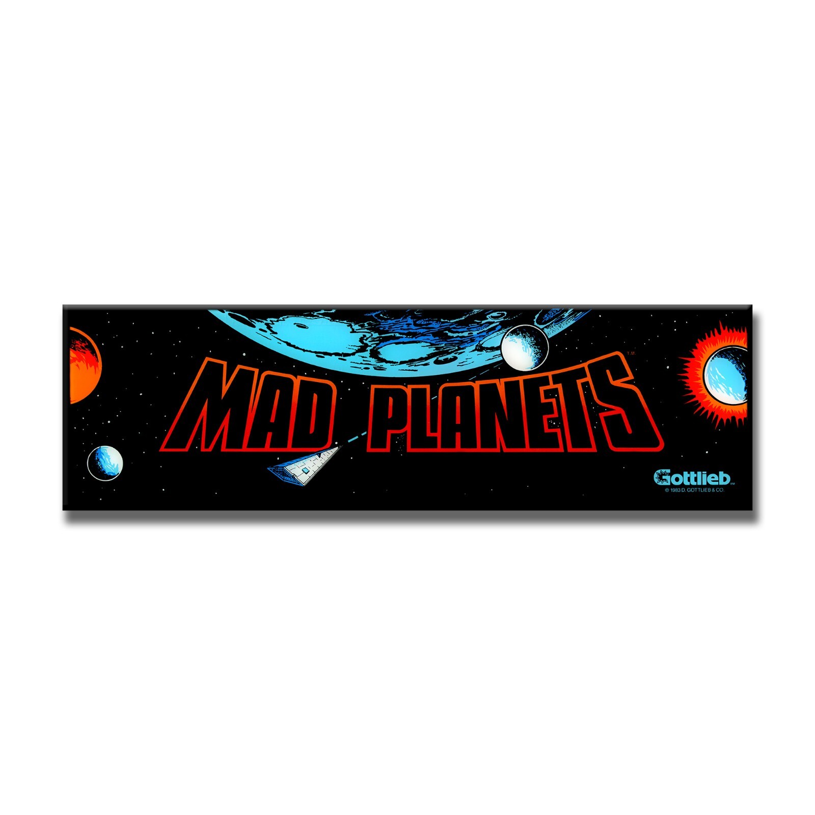 Mad Planets Premium Arcade Marquee Restoration Backlit Sign Insert