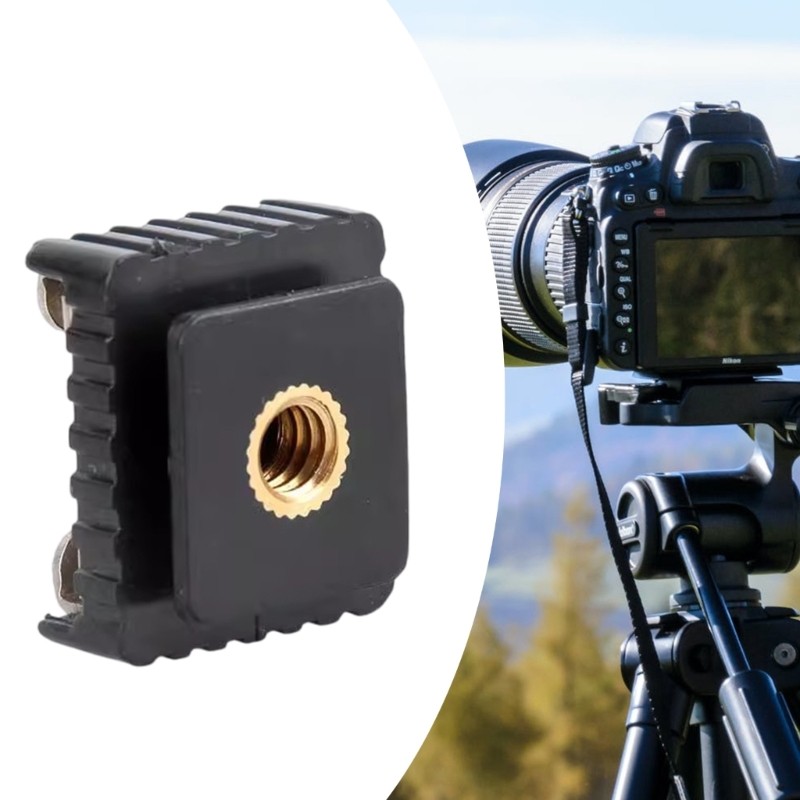 1/4inch Thread to Flash Hot Shoe Mount Adapter For Studio Light Stand Replace