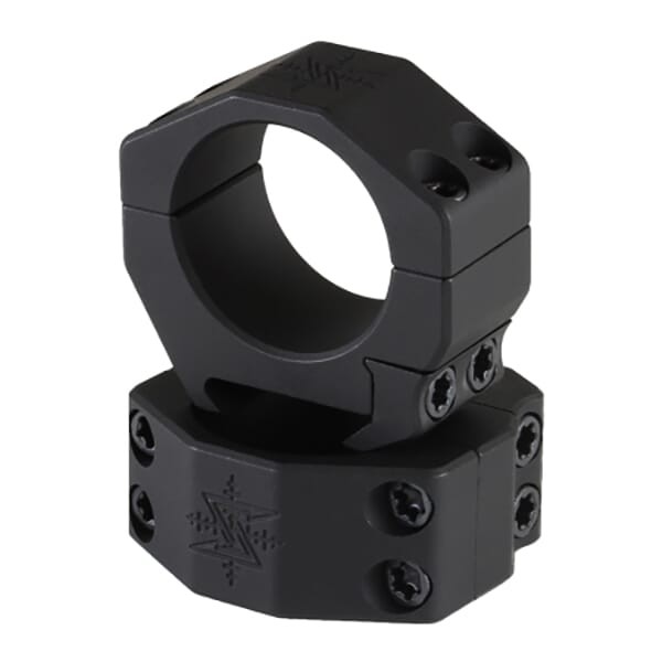 Seekins 30mm Medium High 4 Cap Screw Scope Rings, Black (0010620010-F)