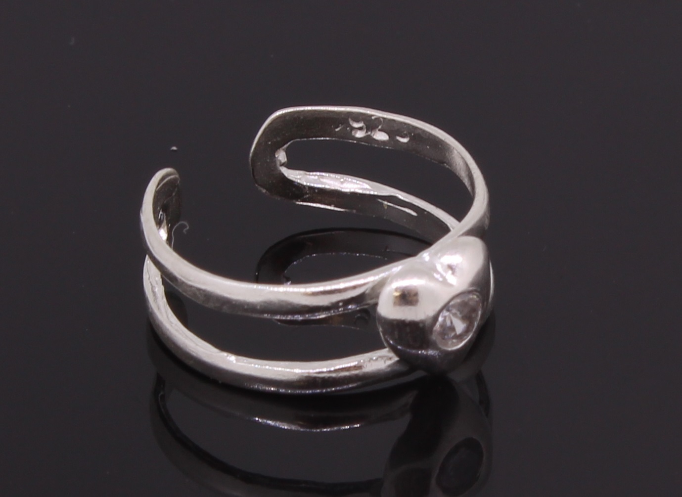 Heart Shaped Toe Ring Adjustable With A CZ stone
