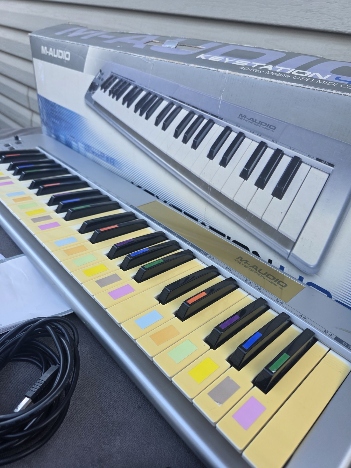 M Audio Key station 49e USB MIDI Keyboard Controller W/ Manual & Cables