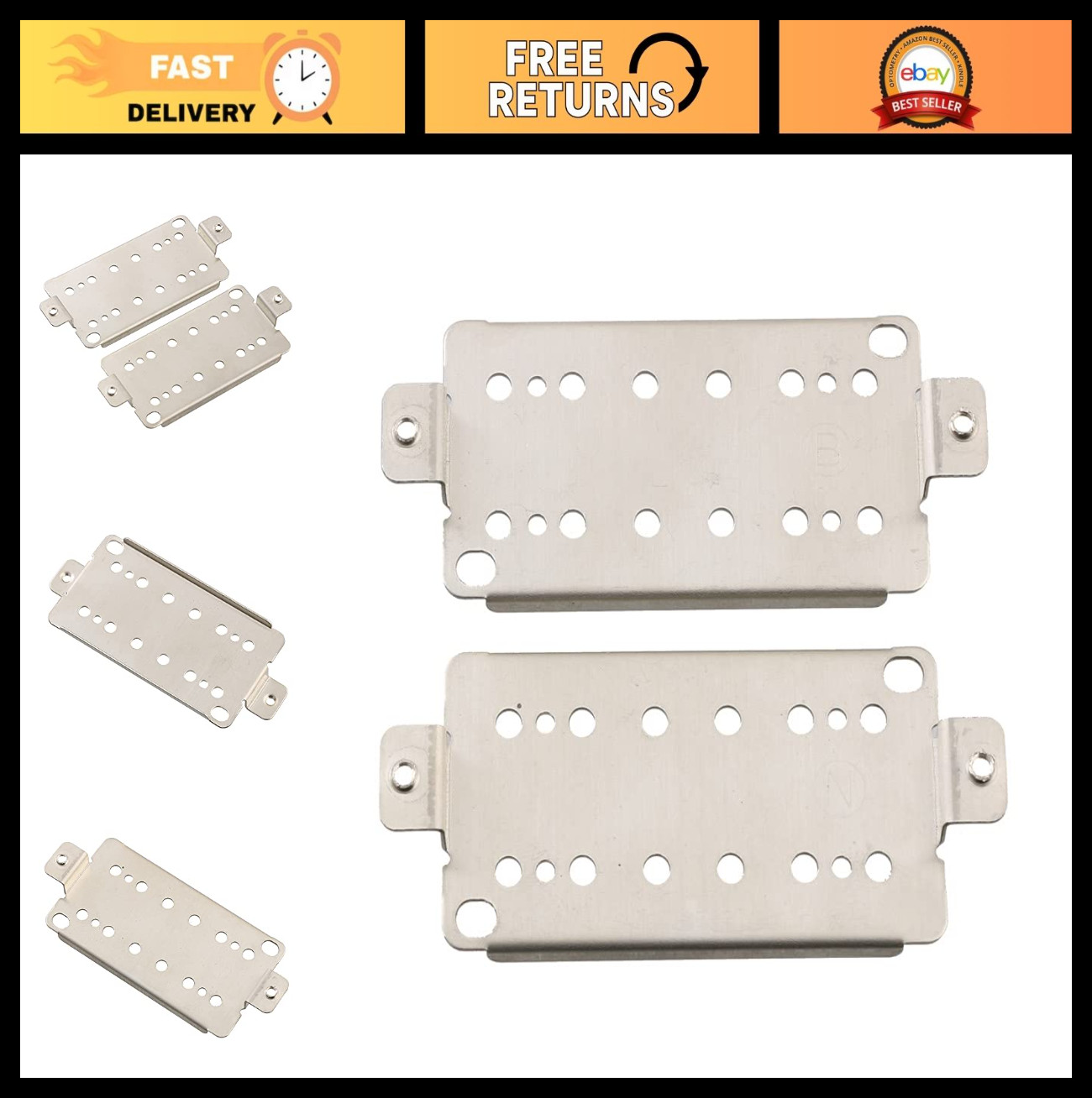 2PCS Nickel Plated Humbucker Pickup Frame Baseplate 50/52mm Short Legs Guitar Pa