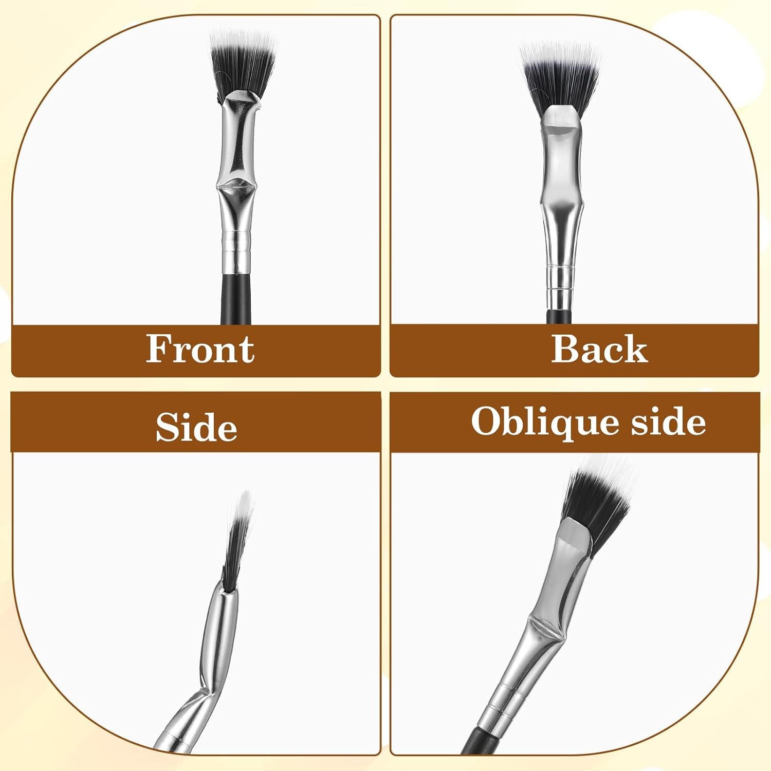 4 Pack Fan Brush for Mascara, Folding Angle Mascara Eyes, black