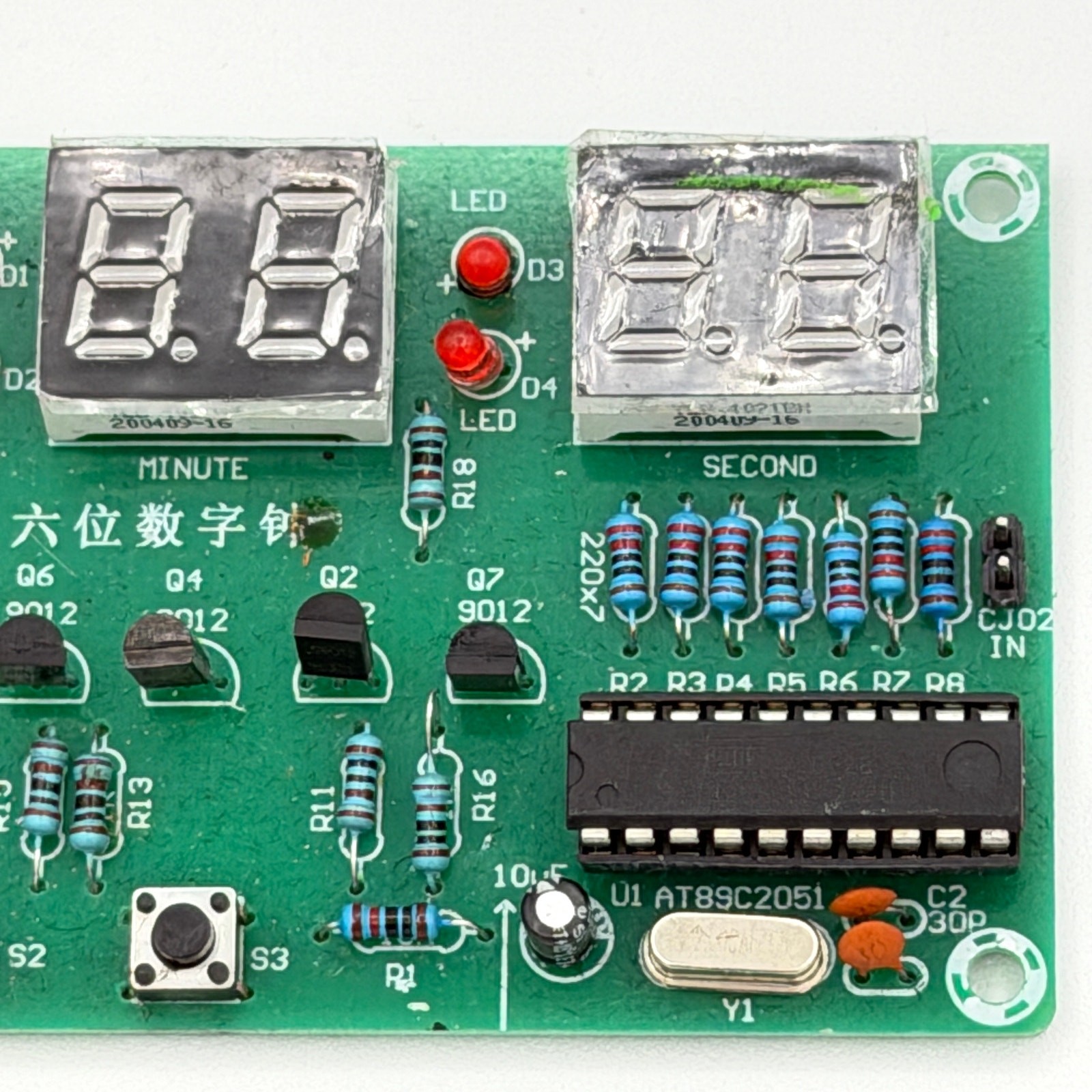 Digital 6-Digit Timer Circuit Board Kit AT89C2051 with LED Display