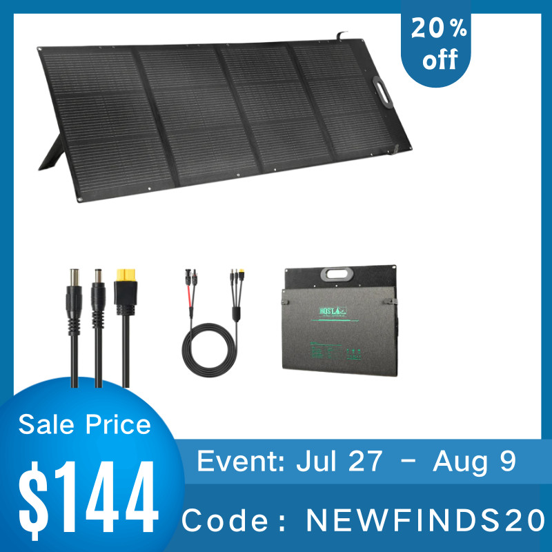 HQST Ultra-Light 200W Foldable Portable Solar Panel | 25% Efficiency, IP67