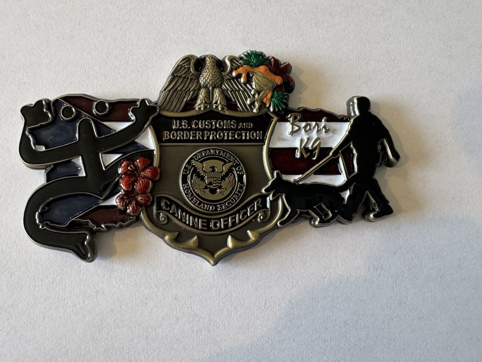 CBP Canine Officer Challenge Coin “Bori K9”  Puerto Rico Boricua US Customs