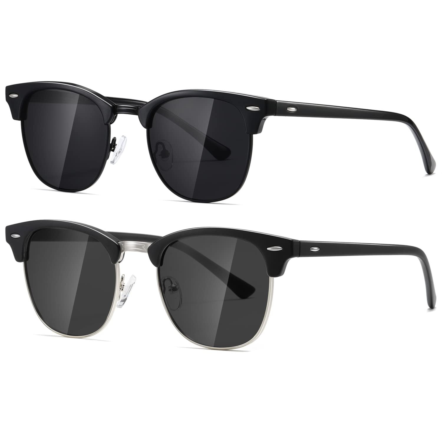 AEVOGUE Polarized Sunglasses For Women And Men Semi Rimless Frame Retro Sun G...