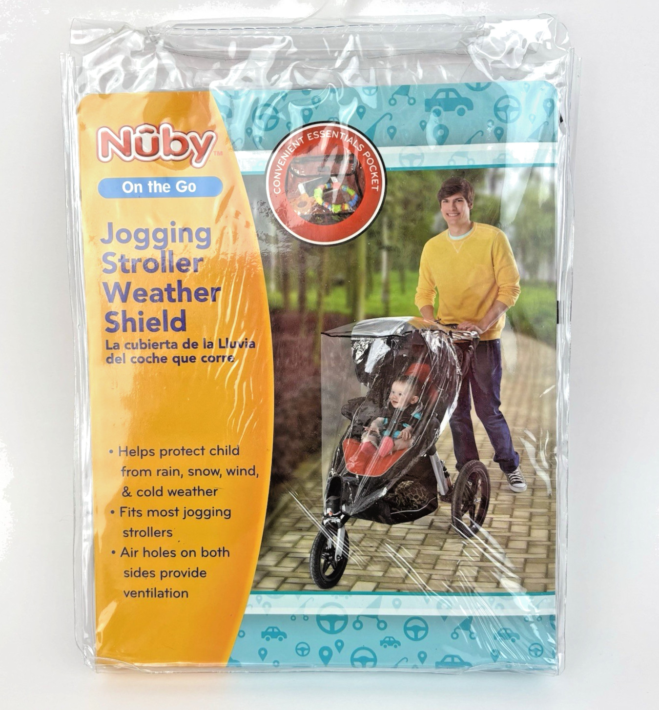 Nûby Jogging Stroller Weather Shield Protect Rain Snow Wind Cold Vent Air Holes