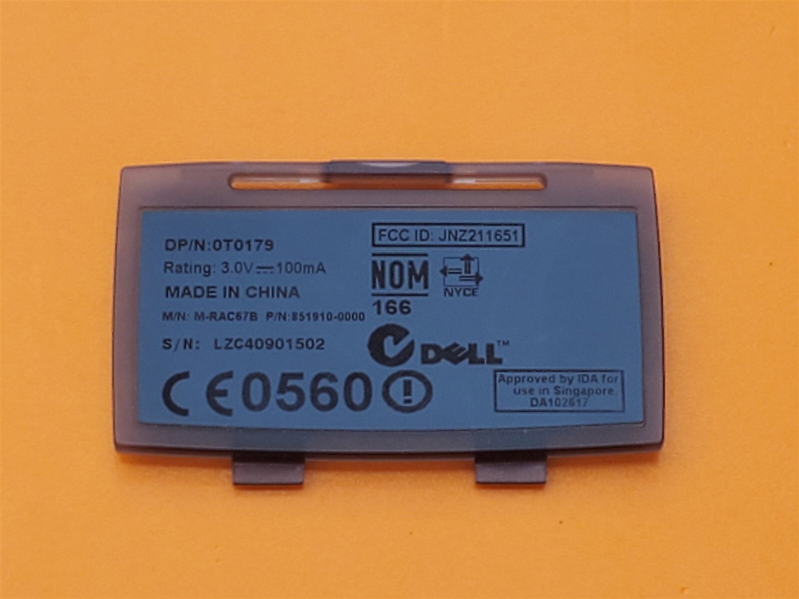⭐️⭐️⭐️⭐️⭐️ USED Dell 0T0179 Wireless Mouse Battery Cover