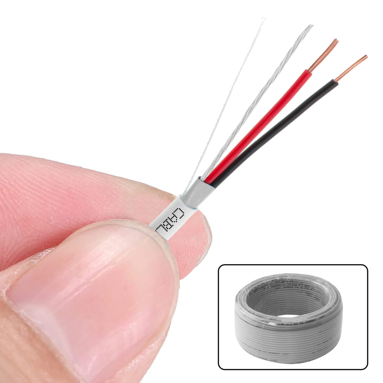 InstallerCCTV 22AWG 2 Conductors (7 Strand) 125ft Alarm Cable (Shielded, Copper)