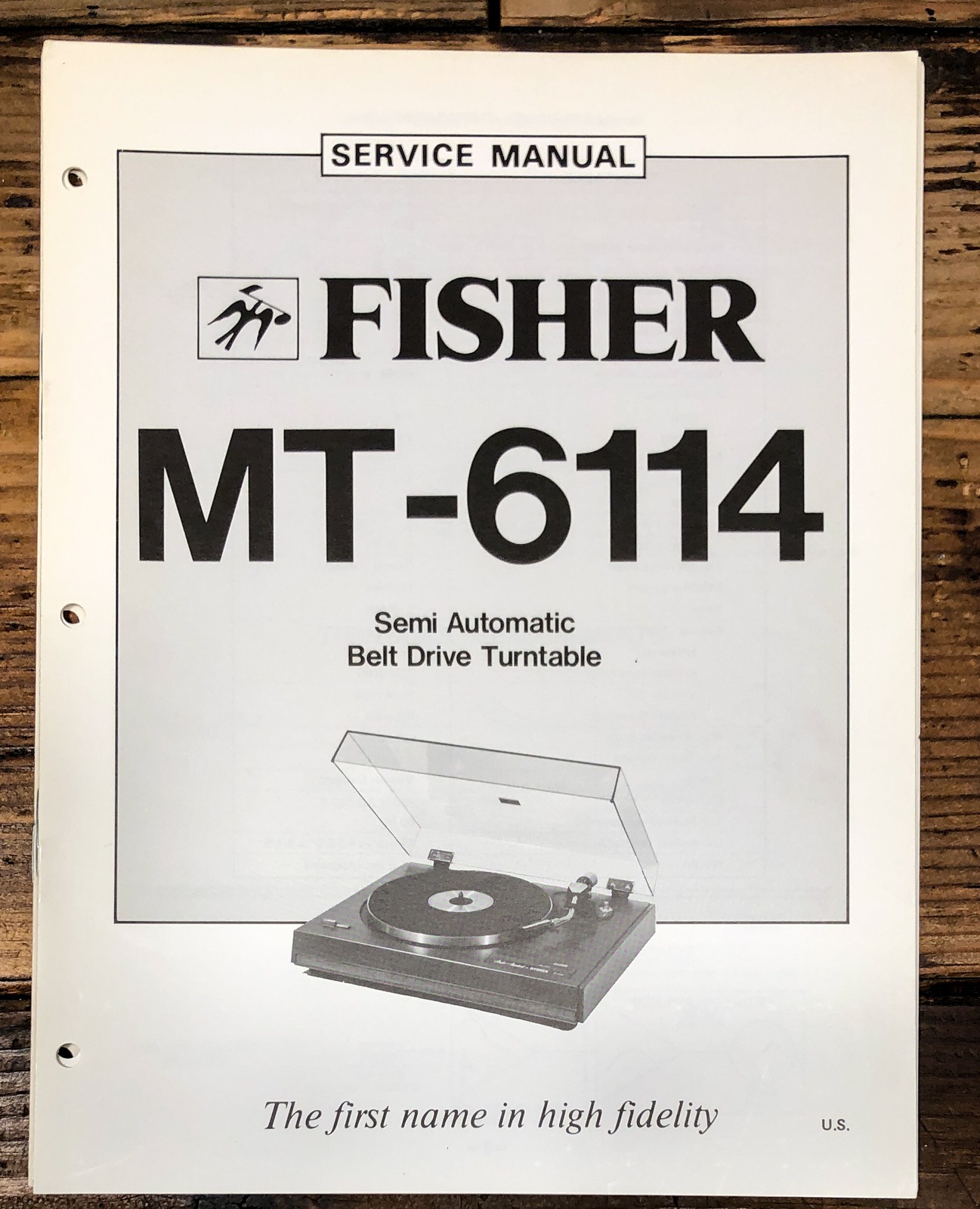 Fisher MT-6114 Record Player / Turntable Service Manual *Original*