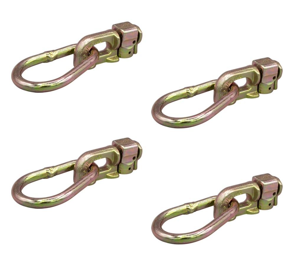 4 Pack Double Stud L Track Fitting w/ Pear Link for L Track Rails 1,666 lbs WLL
