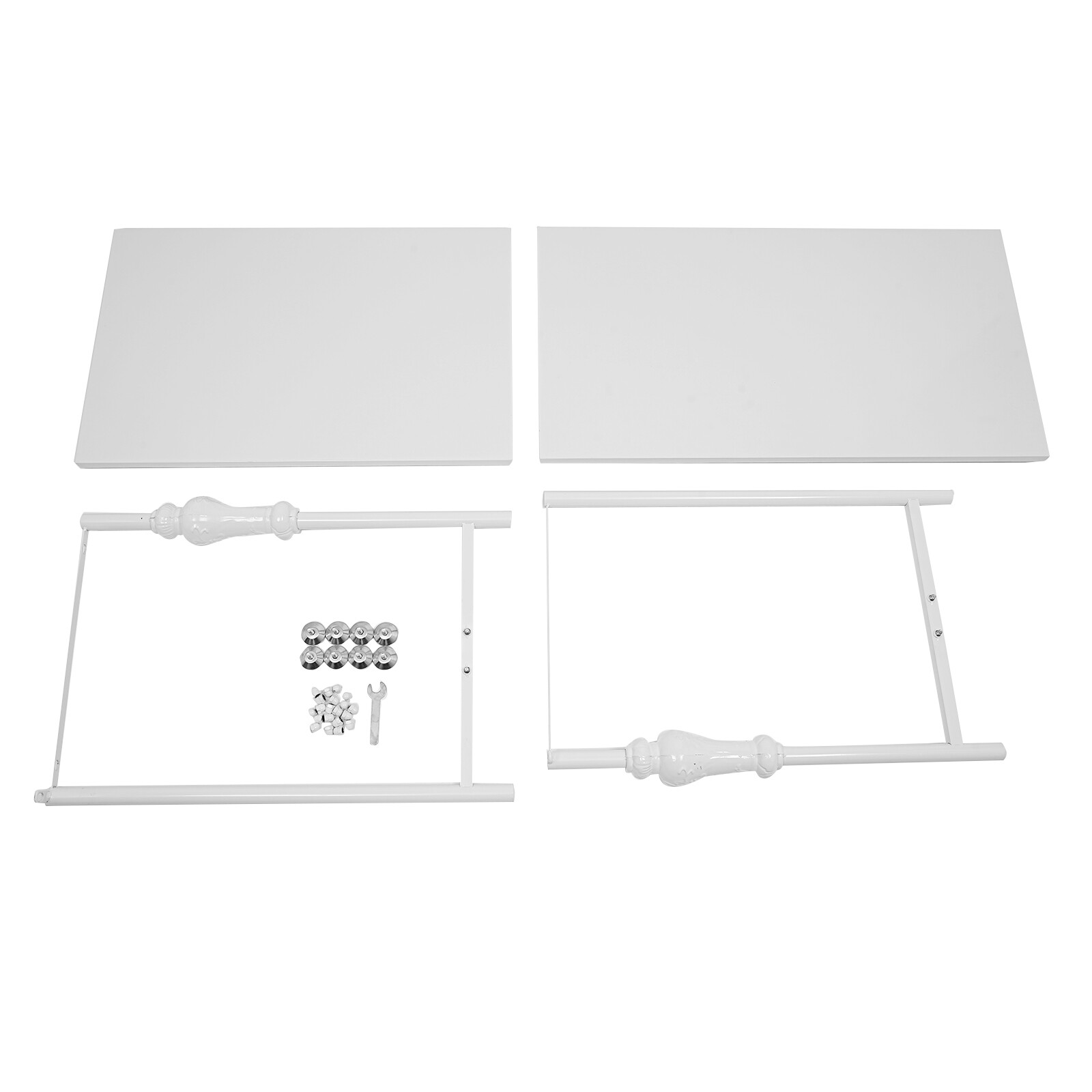 2PCS White Industrial Retail Display Tables Standing Clothing Shoes Display Rack