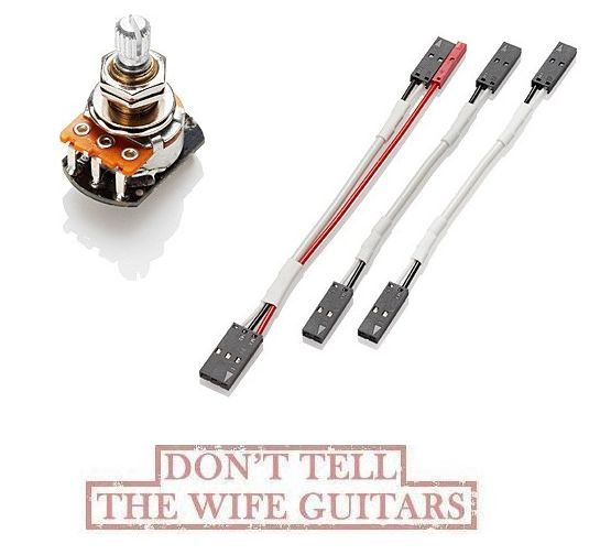 EMG 25K CONTROL VOLUME SPLIT SHAFT SHORT SHAFT POT ACTIVE SOLDERLESS WIRES #3272
