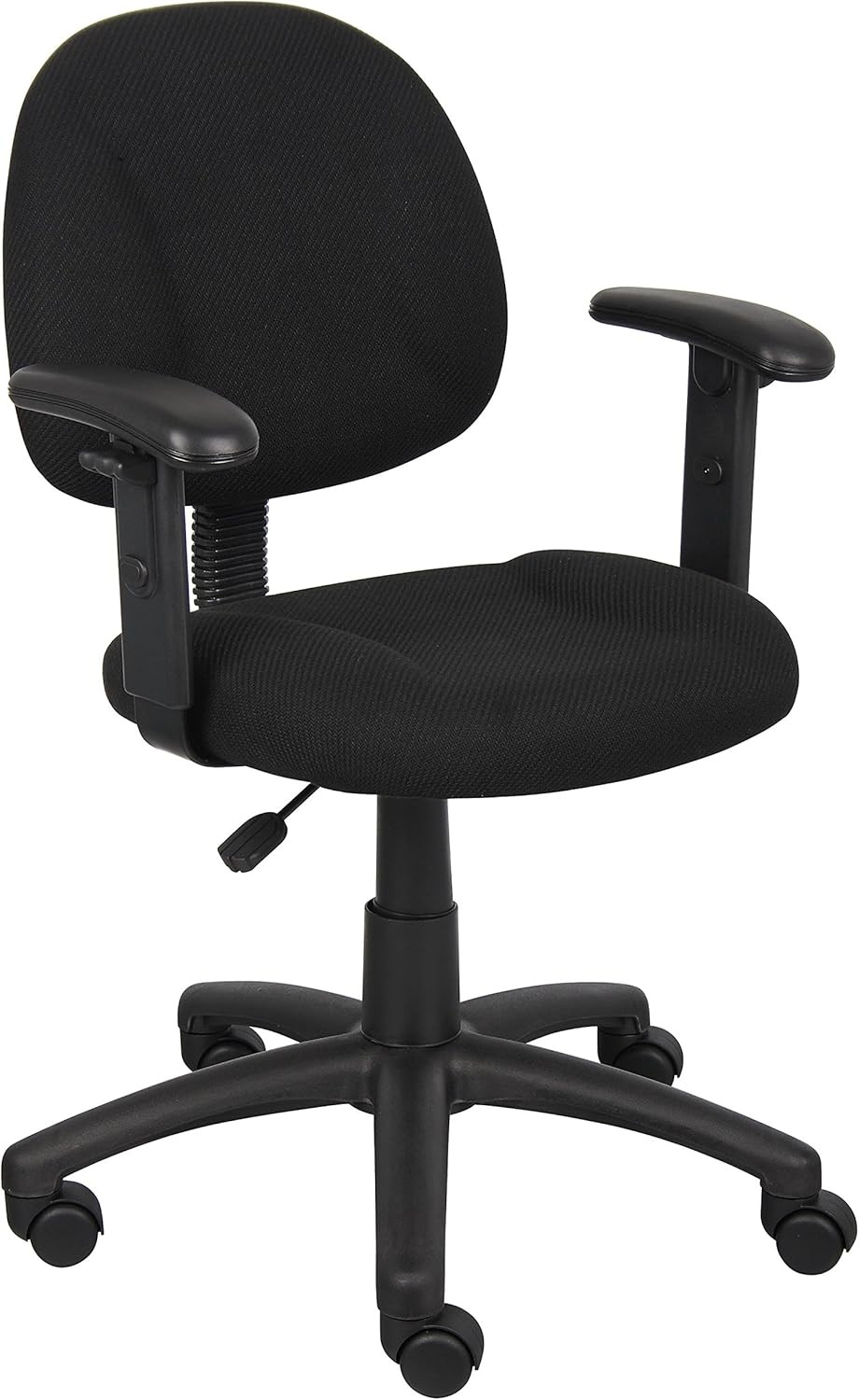 B316-BK Perfect Posture Delux Fabric Task Chair with Adjustable Arms in Black, L