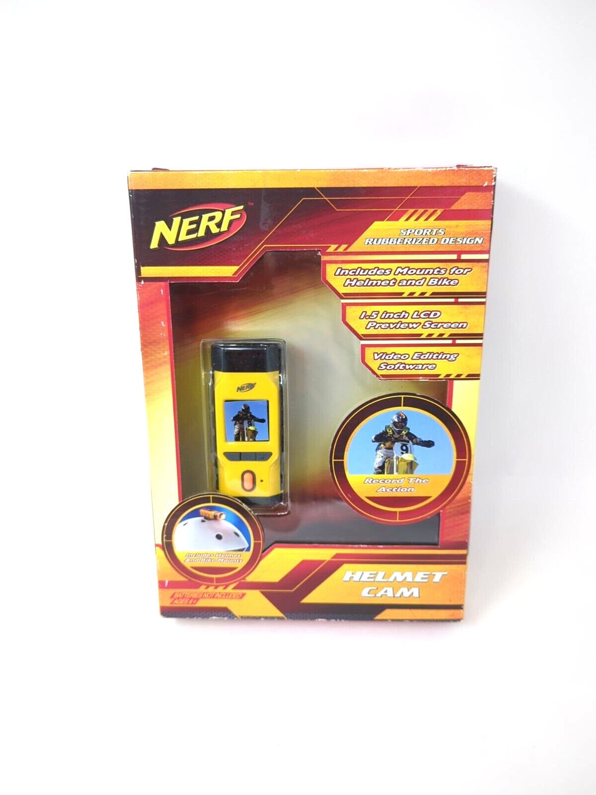 NEW NERF HELMET CAM LCD SCREEN 2012 BY HASBRO Mounts Included Bike Bicycle