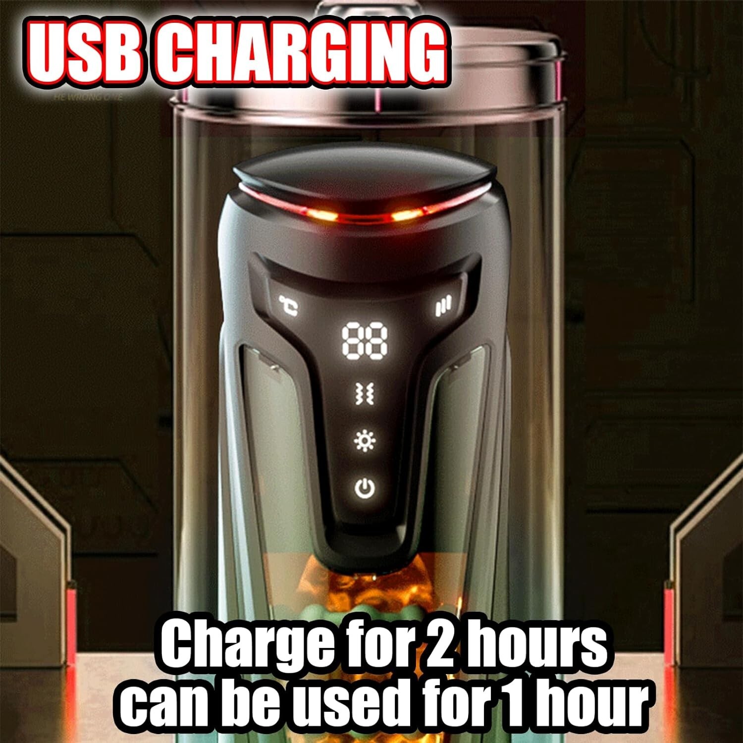Male Masturbaters Automatic HandsFree Thrusting Cup Heating Stroker Lubricants